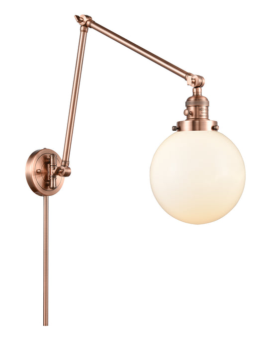 Innovations 238-AC-G201-8 One Light Swing Arm Lamp, Antique Copper