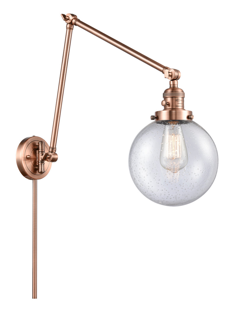 Innovations 238-AC-G204-8 One Light Swing Arm Lamp, Antique Copper