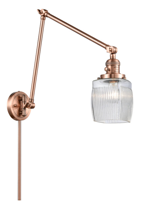 Innovations 238-AC-G302 One Light Swing Arm Lamp, Antique Copper