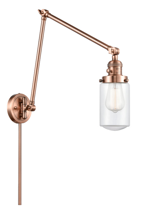 Innovations 238-AC-G312 One Light Swing Arm Lamp, Antique Copper