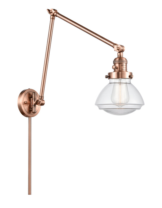 Innovations 238-AC-G322 One Light Swing Arm Lamp, Antique Copper