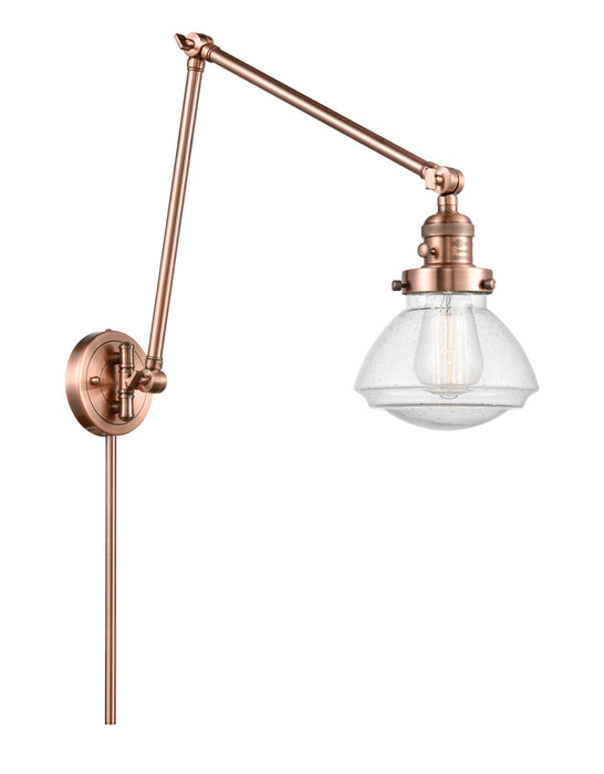 Innovations 238-AC-G324 One Light Swing Arm Lamp, Antique Copper