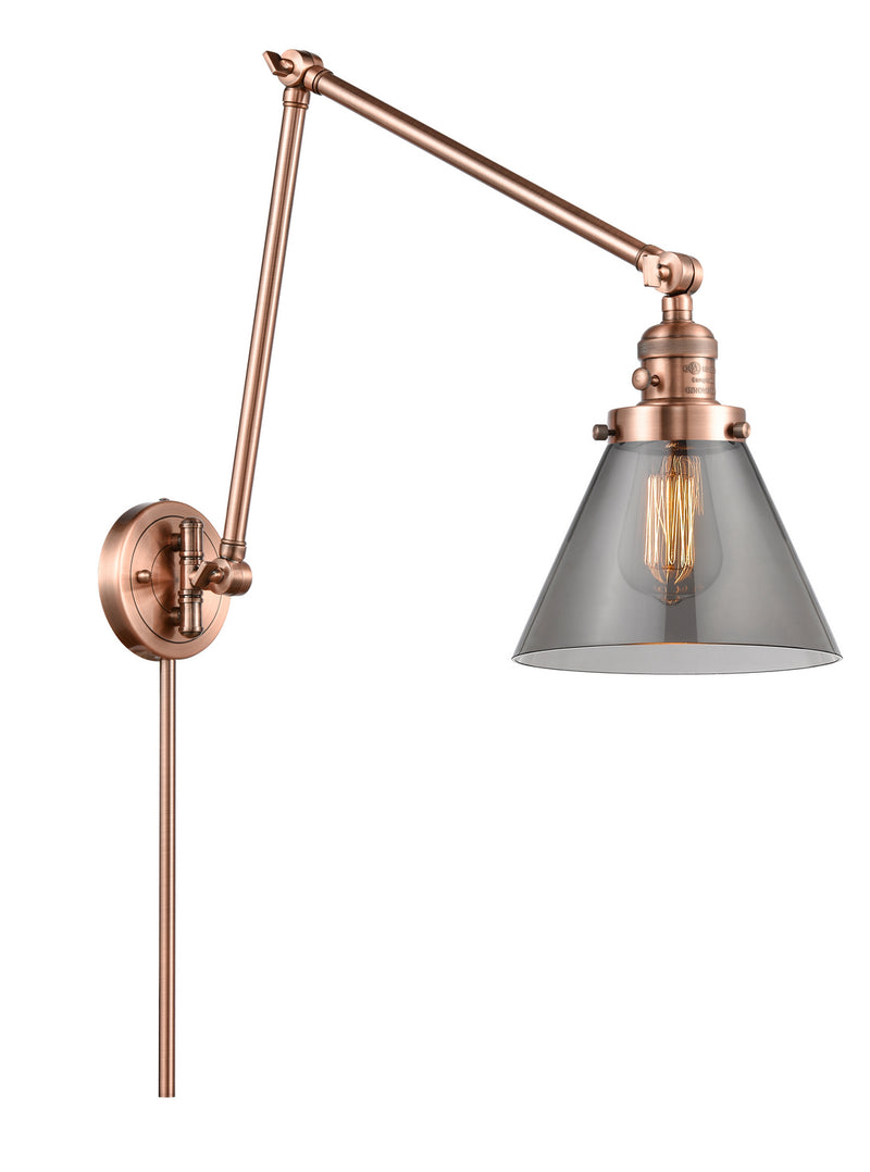 Innovations 238-AC-G43 One Light Swing Arm Lamp, Antique Copper