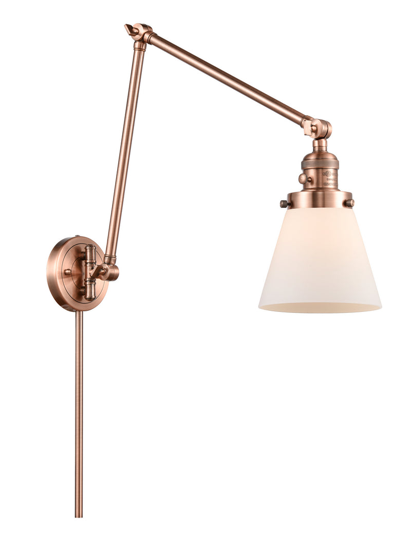 Innovations 238-AC-G61 One Light Swing Arm Lamp, Antique Copper