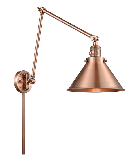 Innovations 238-AC-M10-AC One Light Swing Arm Lamp, Antique Copper
