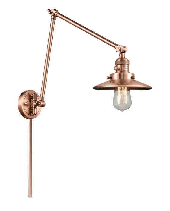 Innovations 238-AC-M3 One Light Swing Arm Lamp, Antique Copper