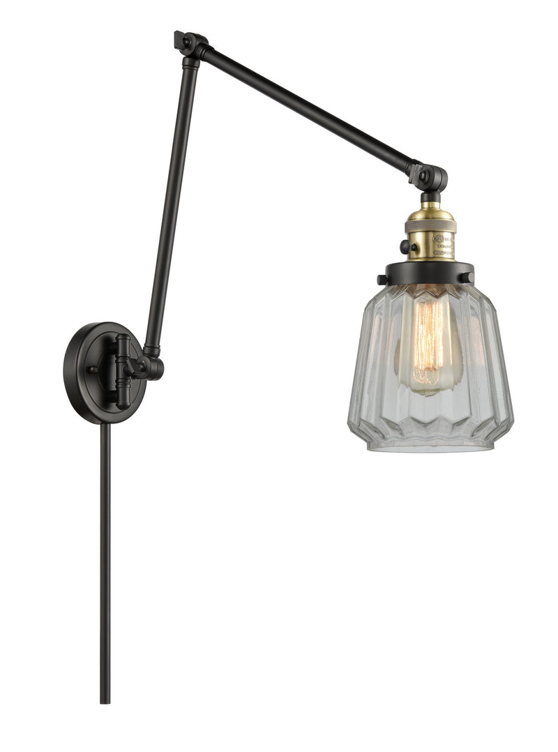 Innovations 238-BAB-G142 One Light Swing Arm Lamp, Black Antique Brass