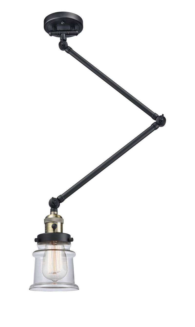 Innovations 238-BAB-G182S One Light Swing Arm Lamp, Black Antique Brass