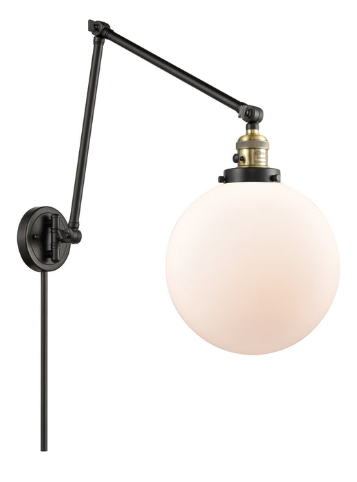 Innovations 238-BAB-G201-10 One Light Swing Arm Lamp, Black Antique Brass