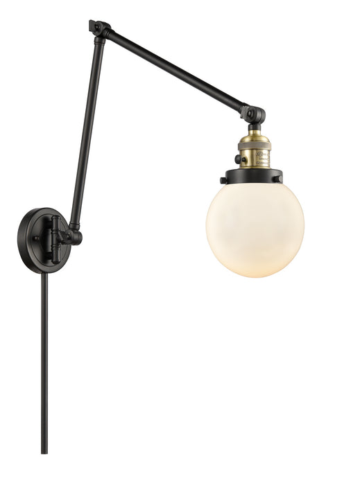Innovations 238-BAB-G201-6 One Light Swing Arm Lamp, Black Antique Brass