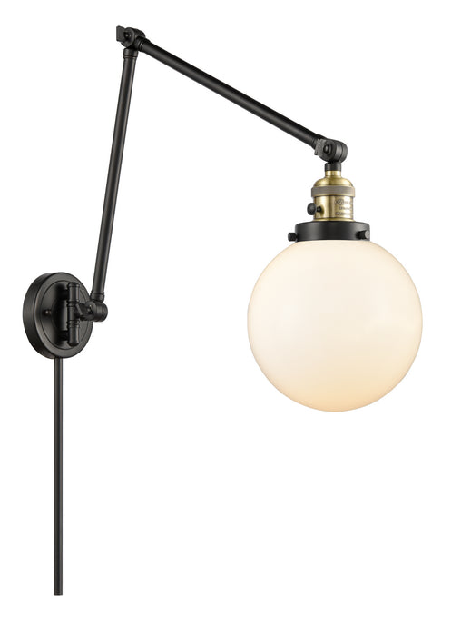 Innovations 238-BAB-G201-8 One Light Swing Arm Lamp, Black Antique Brass