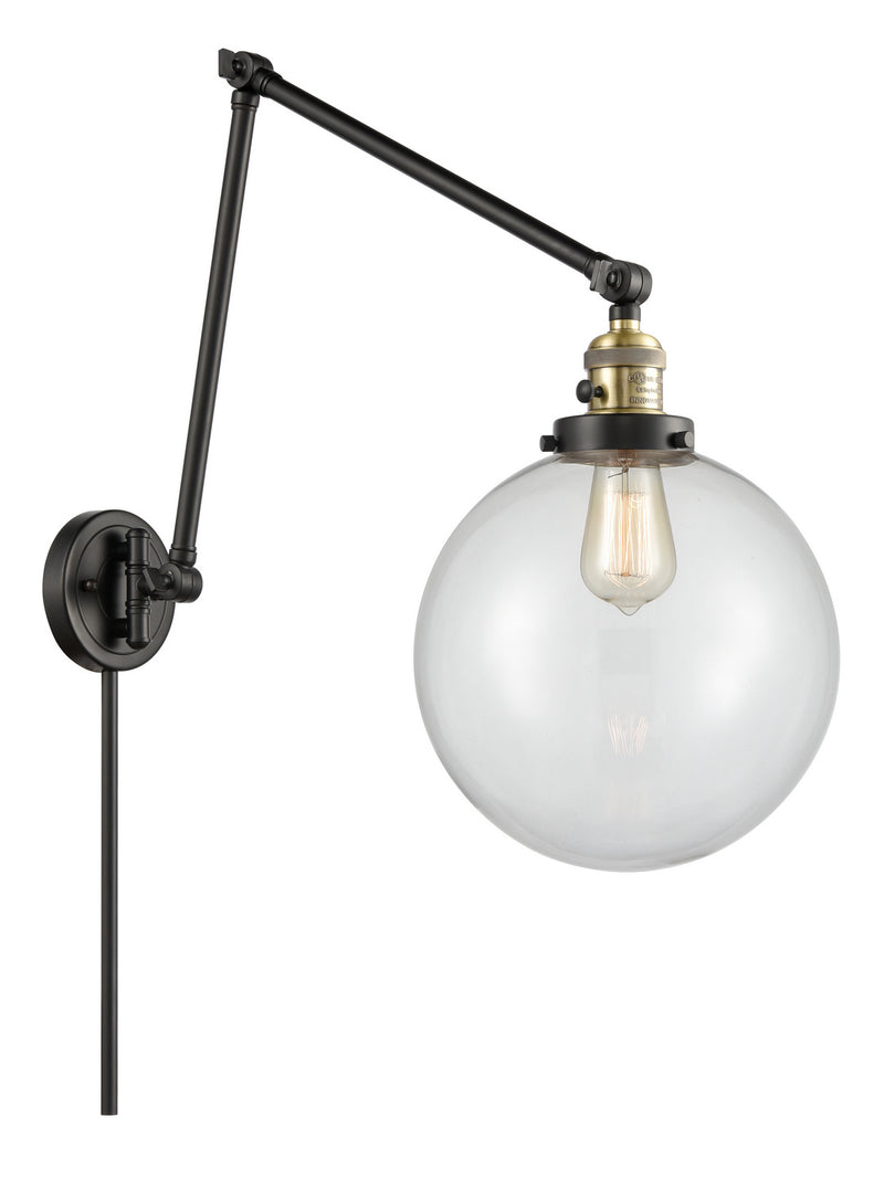 Innovations 238-BAB-G202-10 One Light Swing Arm Lamp, Black Antique Brass