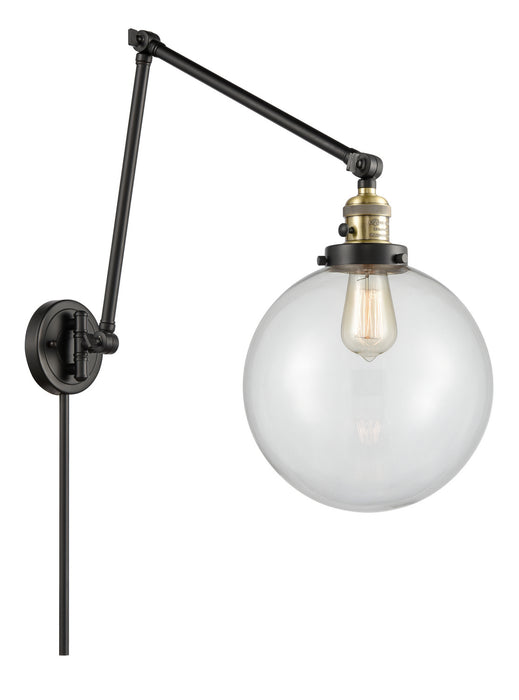 Innovations 238-BAB-G202-10 One Light Swing Arm Lamp, Black Antique Brass