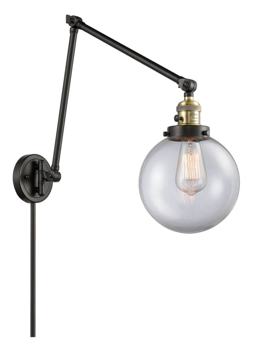 Innovations 238-BAB-G202-8 One Light Swing Arm Lamp, Black Antique Brass