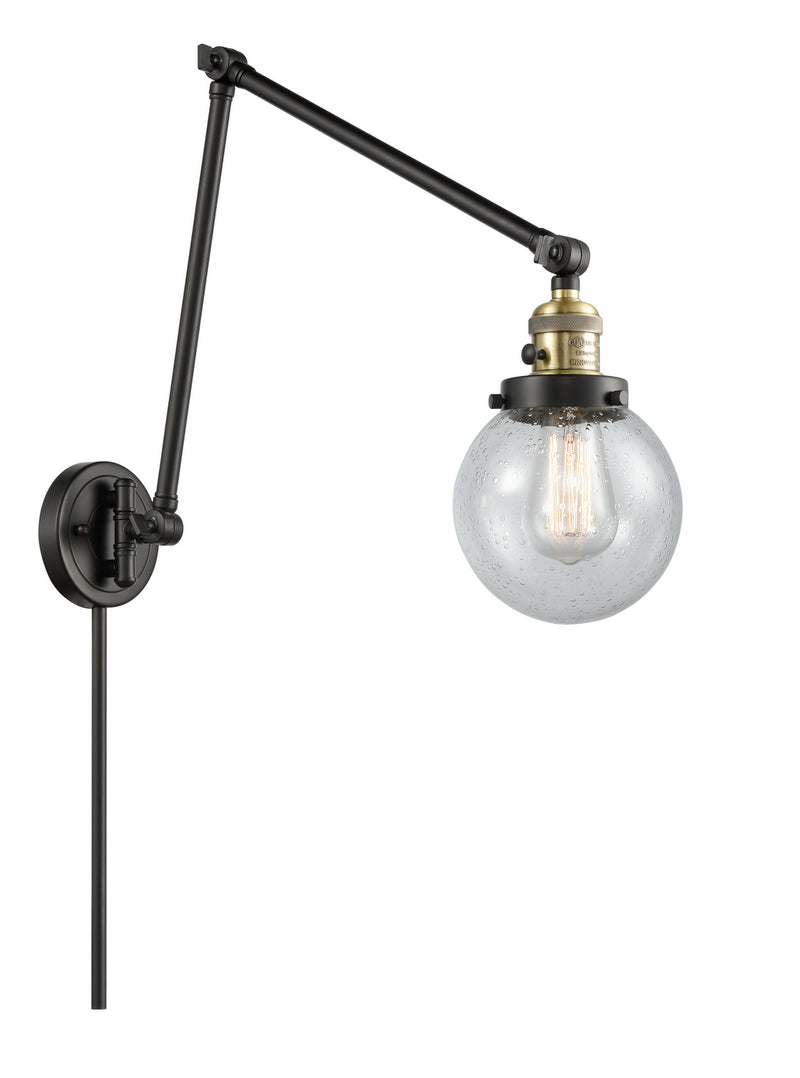 Innovations 238-BAB-G204-6 One Light Swing Arm Lamp, Black Antique Brass