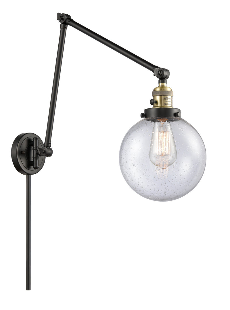 Innovations 238-BAB-G204-8 One Light Swing Arm Lamp, Black Antique Brass