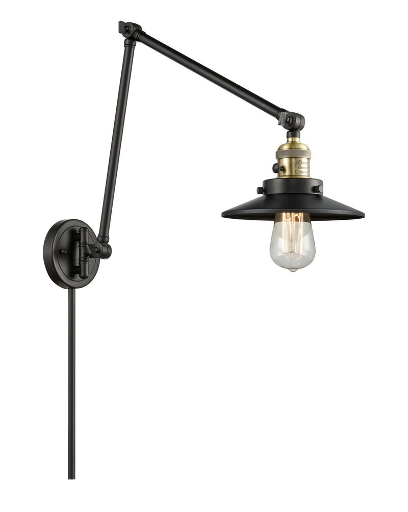 Innovations 238-BAB-M6 One Light Swing Arm Lamp, Black Antique Brass