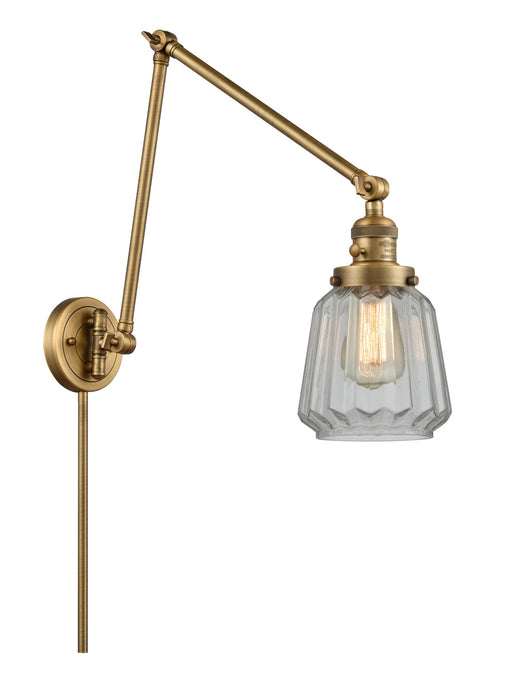 Innovations 238-BB-G142 One Light Swing Arm Lamp, Brushed Brass