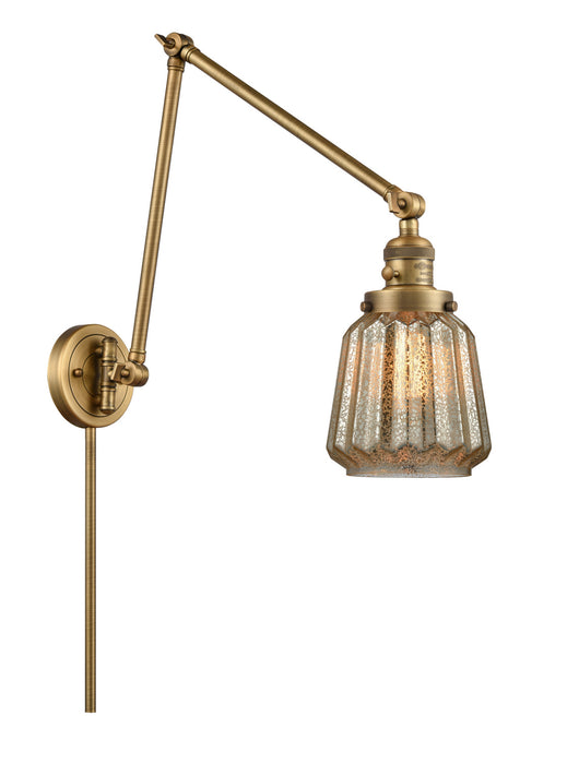 Innovations 238-BB-G146 One Light Swing Arm Lamp, Brushed Brass