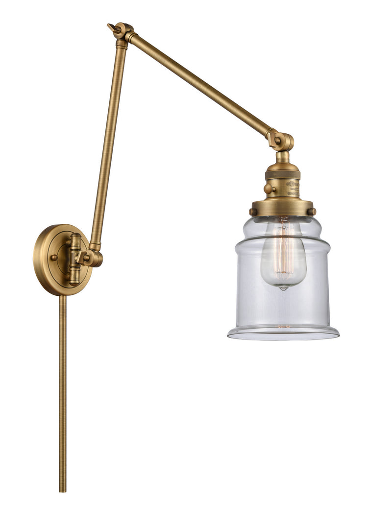 Innovations 238-BB-G182 One Light Swing Arm Lamp, Brushed Brass