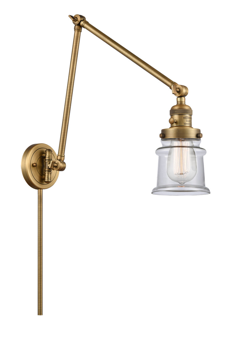 Innovations 238-BB-G182S One Light Swing Arm Lamp, Brushed Brass