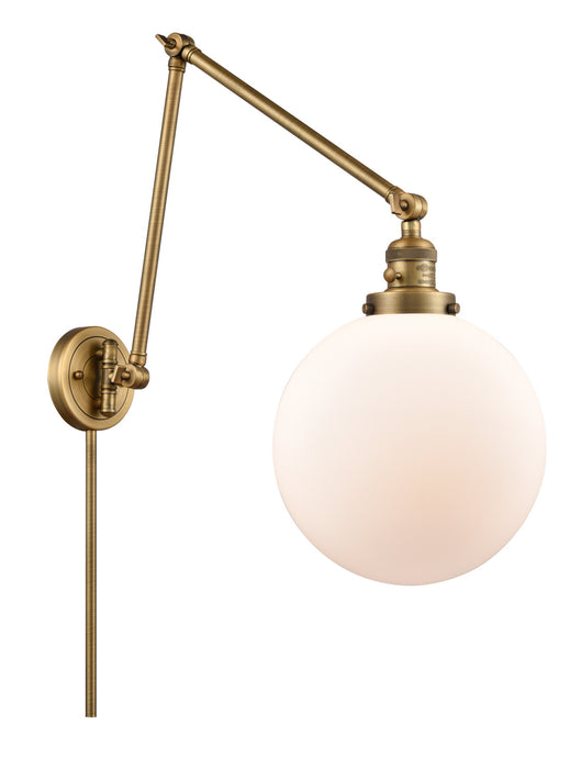 Innovations 238-BB-G201-10 One Light Swing Arm Lamp, Brushed Brass