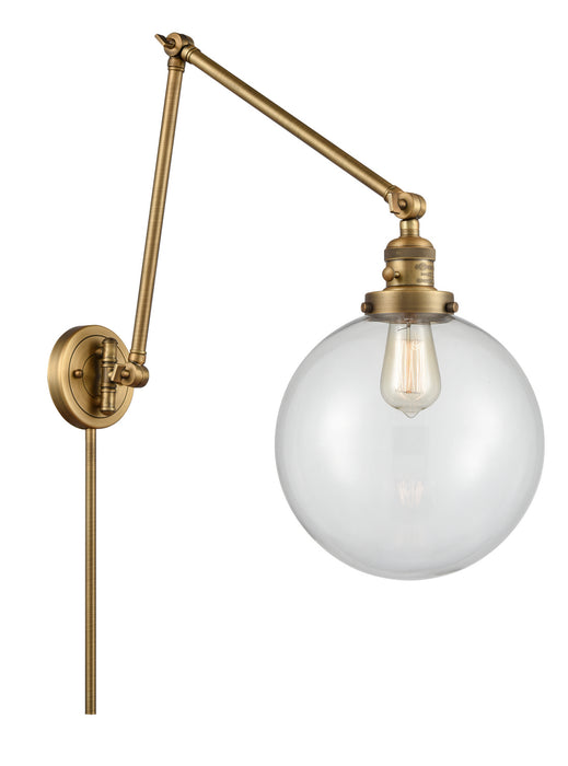 Innovations 238-BB-G202-10 One Light Swing Arm Lamp, Brushed Brass