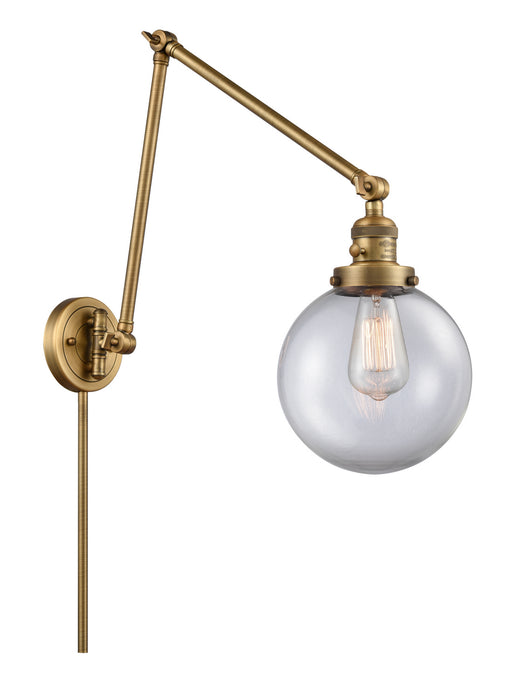 Innovations 238-BB-G202-8 One Light Swing Arm Lamp, Brushed Brass