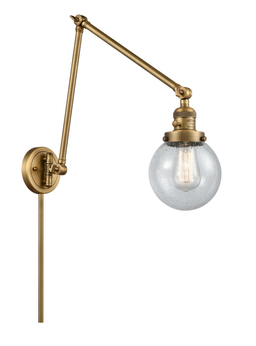Innovations 238-BB-G204-6 One Light Swing Arm Lamp, Brushed Brass