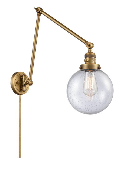 Innovations 238-BB-G204-8 One Light Swing Arm Lamp, Brushed Brass