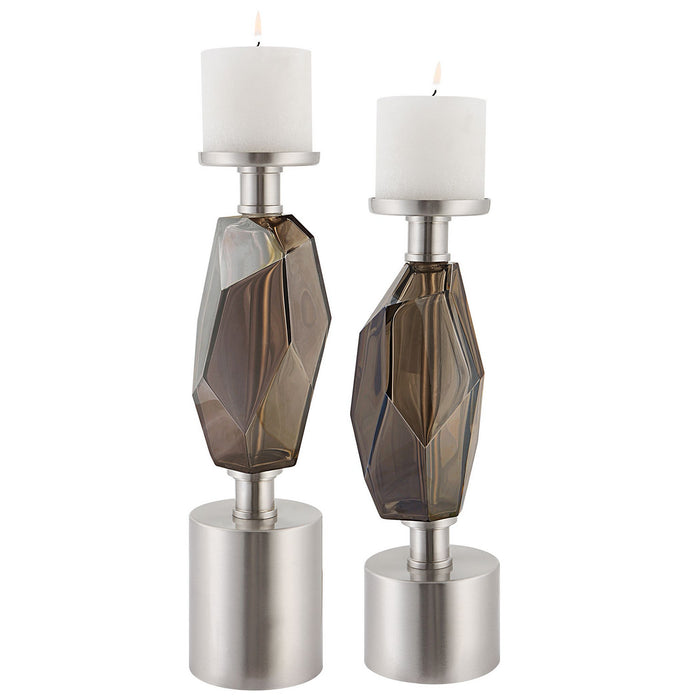 Uttermost 17994 Candleholders, Set/2, Brushed Nickel