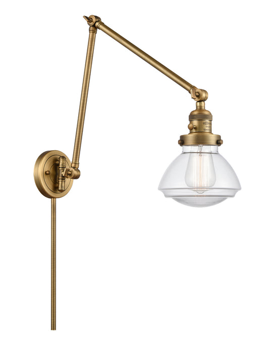 Innovations 238-BB-G322 One Light Swing Arm Lamp, Brushed Brass
