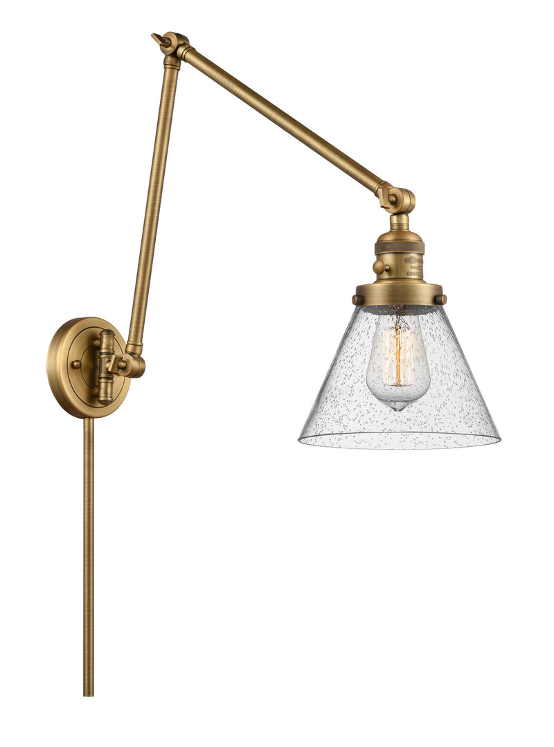 Innovations 238-BB-G44 One Light Swing Arm Lamp, Brushed Brass