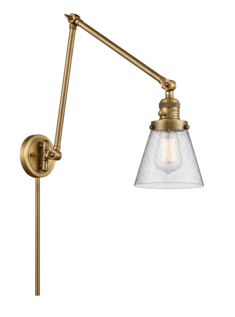 Innovations 238-BB-G64 One Light Swing Arm Lamp, Brushed Brass