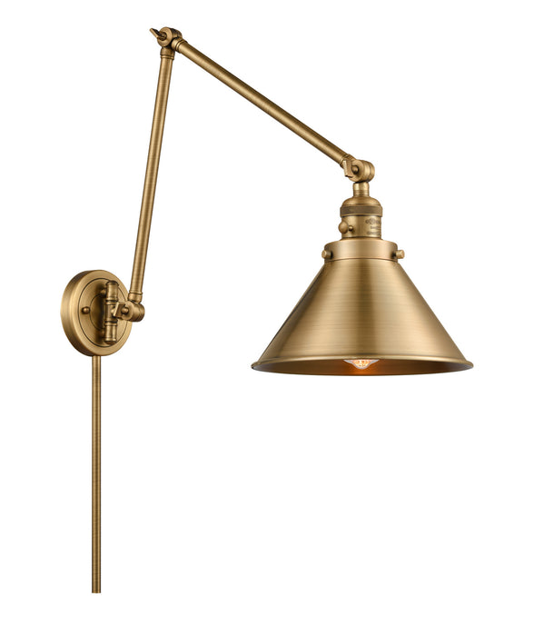 Innovations 238-BB-M10-BB One Light Swing Arm Lamp, Brushed Brass