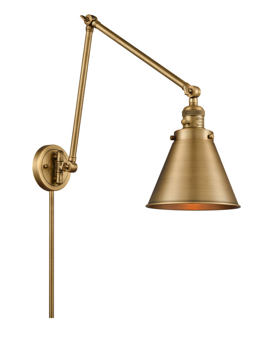 Innovations 238-BB-M13-BB One Light Swing Arm Lamp, Brushed Brass