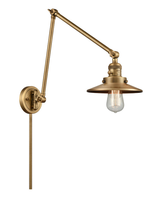 Innovations 238-BB-M4 One Light Swing Arm Lamp, Brushed Brass