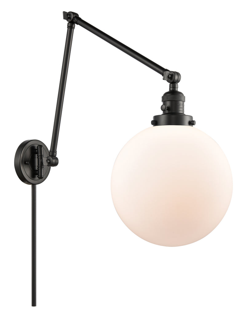 Innovations 238-BK-G201-10 One Light Swing Arm Lamp, Matte Black