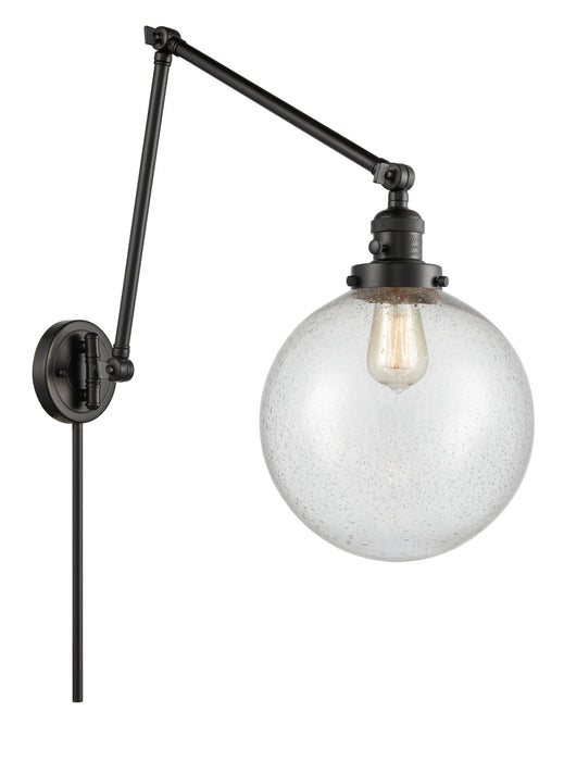 Innovations 238-BK-G204-10 One Light Swing Arm Lamp, Matte Black