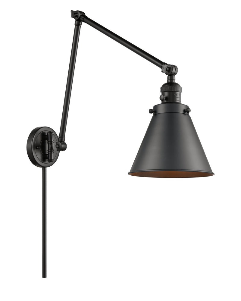 Innovations 238-BK-M13-BK One Light Swing Arm Lamp, Matte Black