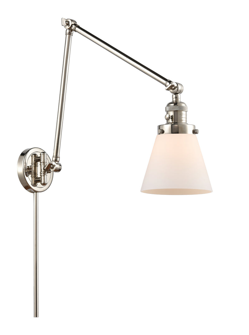 Innovations 238-PN-G61 One Light Swing Arm Lamp, Polished Nickel