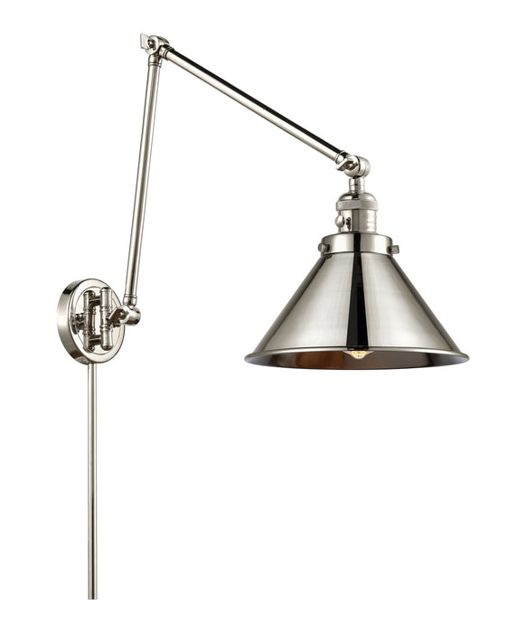 Innovations 238-PN-M10-PN One Light Swing Arm Lamp, Polished Nickel