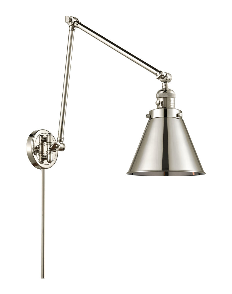 Innovations 238-PN-M13-PN One Light Swing Arm Lamp, Polished Nickel