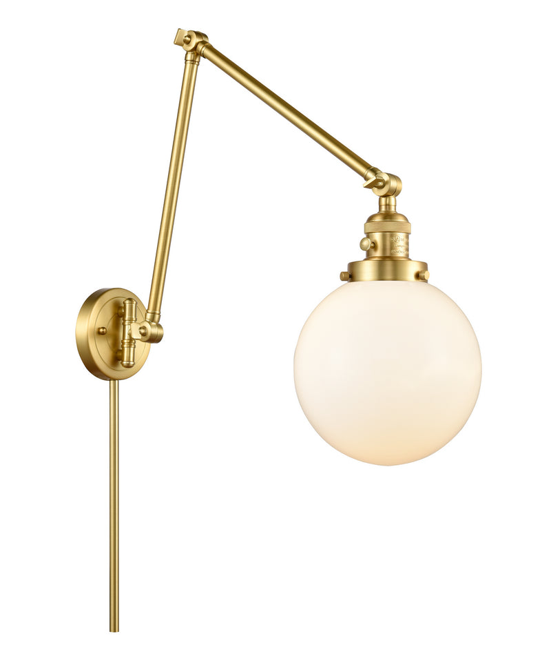 Innovations 238-SG-G201-8 One Light Swing Arm Lamp, Satin Gold