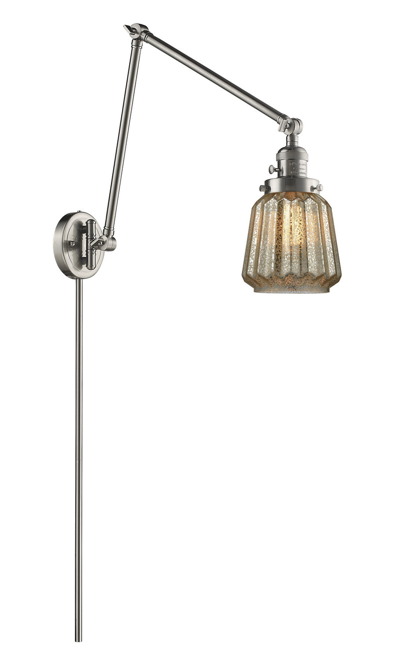 Innovations 238-SN-G146 One Light Swing Arm Lamp, Brushed Satin Nickel