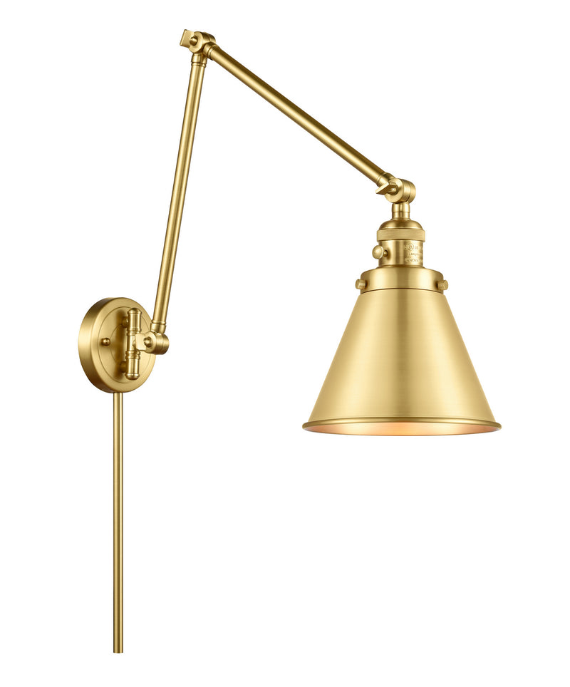 Innovations 238-SG-M13-SG One Light Swing Arm Lamp, Satin Gold