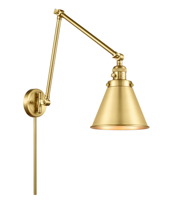 Innovations 238-SG-M13-SG One Light Swing Arm Lamp, Satin Gold