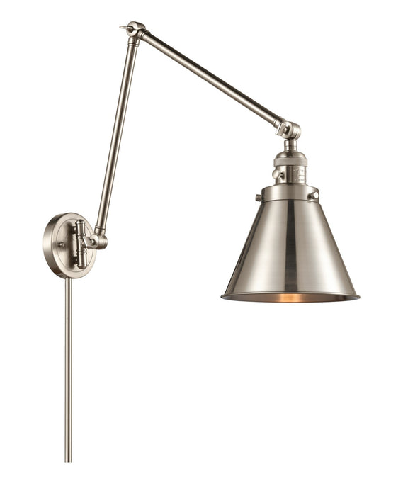 Innovations 238-SN-M13 One Light Swing Arm Lamp, Brushed Satin Nickel