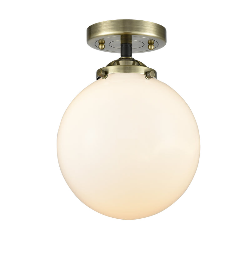 Innovations 284-1C-BAB-G201-8 One Light Semi-Flush Mount, Black Antique Brass
