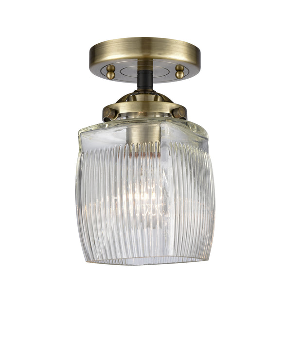 Innovations 284-1C-BAB-G302 One Light Semi-Flush Mount, Black Antique Brass